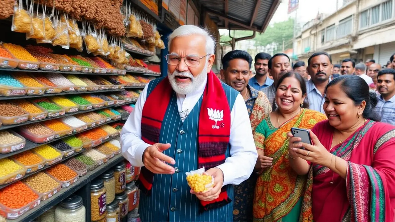 प्रोटोकॉल तोड़ PM मोदी: झालमुड़ी की दुकान पर सवाद, वायरल तस्वीरें
